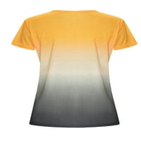 Ženska gradijentna majica kratki rukav bluza Ležerne vrhove Tee Yellow S