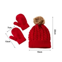 Izbor haljine zimske djece Pom Beanie Hat i rukavice za rukavice postavljene topla čvrsta boja pletiva