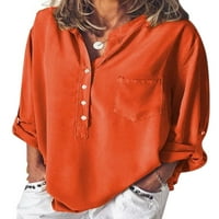 Dugi rukav V-izrez V-izrez Majica Bluza Pulover Ležerne prilike labave košulje za žene Dame Jesenja