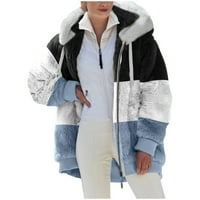 Ženska jakna sa kapuljačom od prevelike zime topli kaput Fuzzy hoodie dugi rukav topli kardigan plus