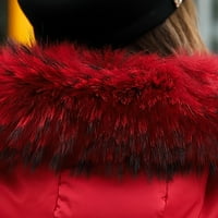 Ikevan Ženske pune ležerne deblji zimi tanki dolje Lammy jaknu kaput preko puta crveni 12
