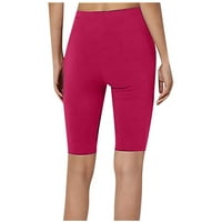 Bikerske kratke hlače za žene plus veličine visokog struka Stretch Solid Color Yoga Workout Hlače