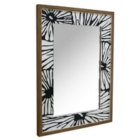 Parisloft Rektularni drveni zidni zrcalo, Dekoratski zidni ogledalo za kupaonicu, dnevni boravak, ulaska,