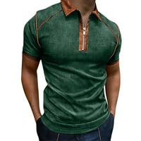 Muške košulje kratkih rukava Golf Majica Solid Color Contrast na otvorenom Ležerne prilike modni zipper