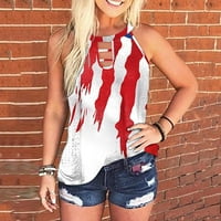 Dabuliu 4. jula Ženska tenka Vrhunska okrugla vrat Moda Plus Veličina Sjedinjene Američke Države Košulje