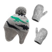 Dinosaur Cap pompom pletene boksene rukavice Mitten Baby Toddler zimski topli set