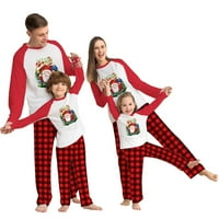 SHLDYBC Božićna porodica Pajamas, božićne modne rukave Child Plaid Ispiši top + hlače Porodica Podrazumna