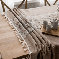 Stolcloth, pastoralna rektangletablecloth posteljina tkanina stol za stol za pranje pokriva za prašinu