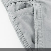 Muške staklene odjeće Slim Fit višestruki džepovi patentni patentni patentni noga pet hlača povremene