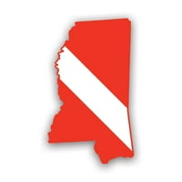 Mississippi DIVER DIVER DIVER DOWN GAILER zastava - samoljepljivi vinil - Vremenska zaštitna - izrađena
