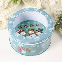 Okrugli božićni kolačić Tins Božićni limenki poklon Bo Creative Candy Jar prozirni poklopac metalni
