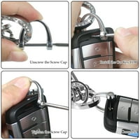 Pleteni taster set D oblik Ključ za automobile Pom Pom Carabiner Clip Tiger Crystal Key FOB