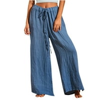 Growesty Ženske hlače Čišćenje Žene Ležerne prilike čvrste hlače Udobne elastične ležerne duge hlače