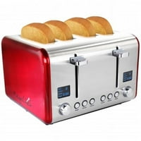 Megachef Rezervirajte toster u nehrđajućem čeliku, crveno