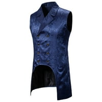 Steampunk bez rukava od rukava muški gotički dvostruki retro prsluk Viktorijanski sud Vintage odijelo
