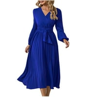 Homodles Ženska haljina s dugim rukavima plava veličina XL