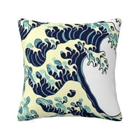 Japanski stil Splash Waves Dekorativni jastuci za bacanje, kauč za krevet Kauč na kauč Dekorativni pleteni