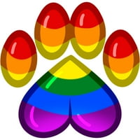 + Pride Heart Pawprint - gej crni grafički pulover kapuljač - dizajn od strane ljudi l