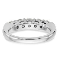Čvrsta 14K bijelo zlato pet kamena dijamantski vjenčani prsten sa CZ CZ CUBIC cirkonijom veličine 8.5