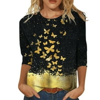 Wofeydo T majice za žene, košulje vrhovi trendy bluze meki ljetni vrat labav proljetni pulover za žene