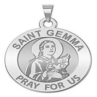Saint Gemma Galgani Medalja - okrugla veličina dimeta, 14k bijelo zlato
