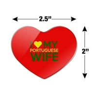 Volite moju portugalsku ženu Heart akrilni frižider hladnjak magnet