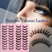 10pairs ruski stil strip trepavice d curl mink lažno pune nove trepavice