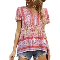 BVGFSAHNE Ljetne bluze vrhove majice za žene bluze za žene modne ljetne težene bohemijske štampanje