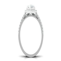 Dizajnerska suzava moissanitni set prstena za žene, mladenkini prsten, sterling srebrna, US 5,00