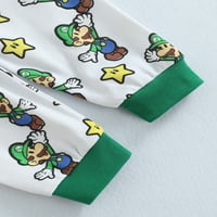Wybzd Kids crtani pidžami postavio zeleni loungewebru s dugim rukavima set za spavanje noćne odjeće