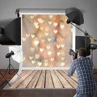 Allenjujoy 5x7ft Valentinovo pozadina Bokeh Srce Zidna drvena pod pozadina za fotografiju Romantična