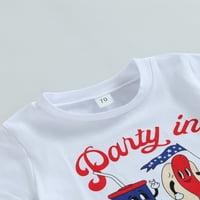Bagilaanoe 4. srpnja odjeća za novorođene dječje dječake s kratkim rukavima Pismo tiskane majice + kratke
