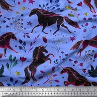 Soimoi modalno satenski listovi tkanine, cvjetni i jednorođeni životinji tiskani tkaninski dvorište