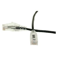 Cat Crna tanka Ethernet patch kabel, bezobziran oblikovani čizmu, stopalo