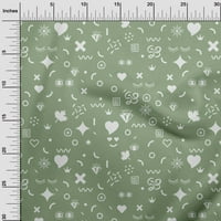 Onuone viskoznog dresova svijetlo zelene tkanine Doodle DIY odjeća za prekrivanje tkanine Ispis tkanina