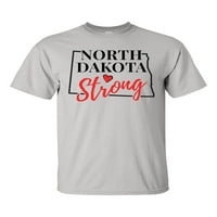 Države jak državni ocrtač srca Unise odraslih majica kratkih rukava-Sjeverna Dakota-Velika