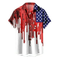 Paighkoer muške američke zastave Patriotske majice za muškarce 4. jula gumb s kratkim rukavima kratkih