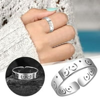Jiyugala prstenovi za žene izdubljene zvijezde srčani prstenovi za žene muškarci Splice Otvorene parove