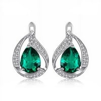 Veličanstvo Dijamanti MDS Pear Green Nano Emerald Stud naušnice u 0. Bijelo srebro Sterling