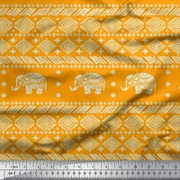 Soimoi Rayon Crepe tkanina Aztec i plemenski slon Nativši za životinje Šiveno šivanje tkanine