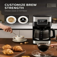 Aparat za kafu 10-CUP Programibilni kava mašina sa pauziranjem na dodir i poslužite crno-nehrđajući