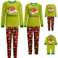 Grinch Božićna porodica Usklađivanje pidžama Set Žene Muškarci Dječji dečji Grinch tiskani vrhovi +