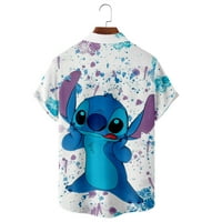 Disney Lilo & Stitch 3D Štampana majica kratkih rukava, havajske majice Dugme s kratkim rukavima dolje