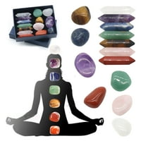 Bacc dodaci šesterokutni set joga sedam kamenih kamena stup duhovni nepravilni masažni nakit postavlja