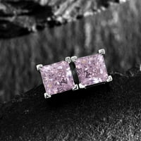 Toyella visoke ugljičke dijamantske naušnice jednostavne princeze ružičaste