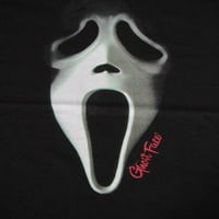 Ghostface s ružičastim logotipom crni grafički grafički tee-5xl