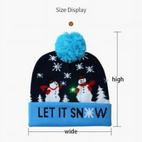 Božićni šešir, svijetli božićni šešir unise plavi pleteni beanie Holiday Hat sa snjegovinskim tiskanjem