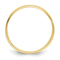14K žuti zlatni prsten za prsten od poliranih i srca, veličine 7