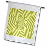 3Droza tekstilna uzorka zelena i bijela velika zvijezda - vrtna zastava