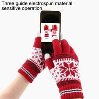 Par Biciklističke rukavice Touch ekranske rukavice snježni cvijet, tople pletene zimske rukavice Božićni
